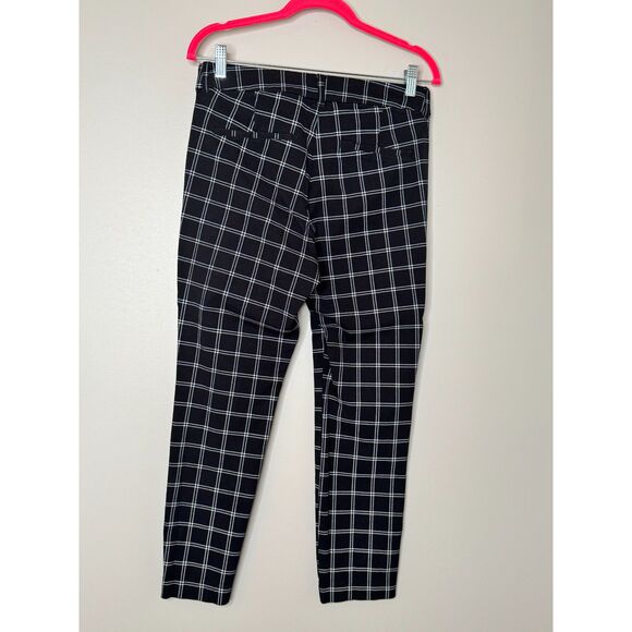 Old Navy Pixie Pants Size 6 Black White Windowpane High Rise Slim Ankle Career - Picture 4 of 6